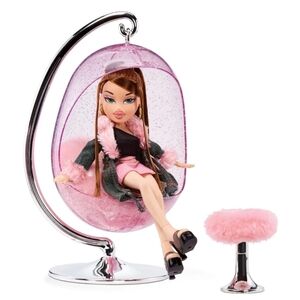 🧨Bratz Doll with Pink Hanging Chair and Stool
